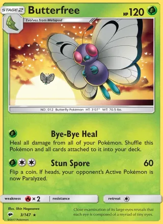 Butterfree #3 · Burning Shadows Pokémon card