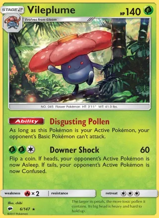 Vileplume #6 · Burning Shadows Pokémon card