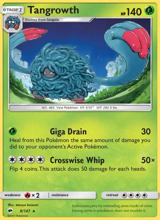 Tangrowth #8 · Burning Shadows Pokémon card