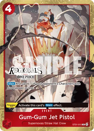 Gum-Gum Jet Pistol (Offline Regional 2024) [Finalist] #ST01-015-offline-regional-2024-finalist · One Piece Promotion Cards One Piece card