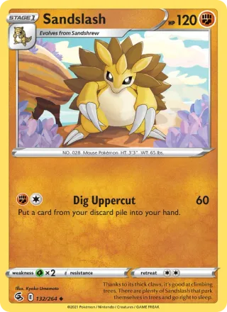 Sandslash #132 · Fusion Strike Pokémon card