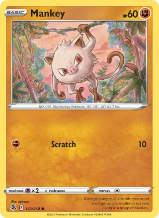 Mankey #133 · Fusion Strike Pokémon card