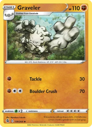 Graveler #136 · Fusion Strike Pokémon card