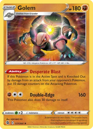 Golem #137 · Fusion Strike Pokémon card