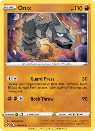 Onix #138 · Fusion Strike Pokémon card