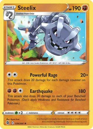 Steelix #139 · Fusion Strike Pokémon card