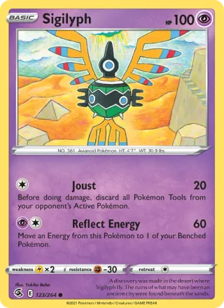 Sigilyph #123 · Fusion Strike Pokémon card