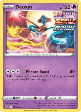 Deoxys #120 · Fusion Strike Pokémon card