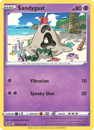 Sandygast #125 · Fusion Strike Pokémon card