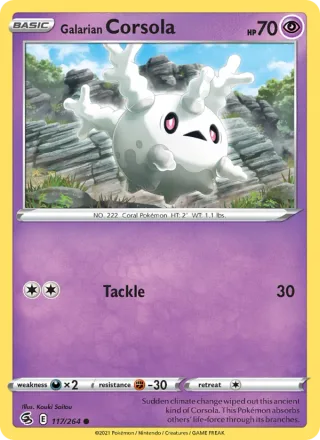 Galarian Corsola #117 · Fusion Strike Pokémon card