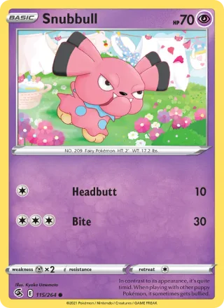Snubbull #115 · Fusion Strike Pokémon card