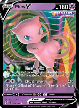 Mew V #113 · Fusion Strike Pokémon card