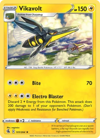 Vikavolt #101 · Fusion Strike Pokémon card