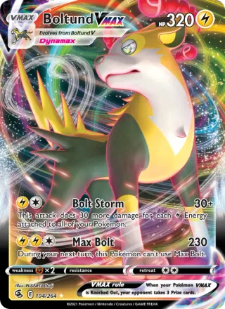 Boltund VMAX #104 · Fusion Strike Pokémon card