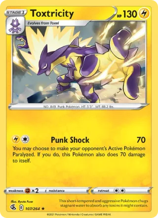 Toxtricity #107 · Fusion Strike Pokémon card