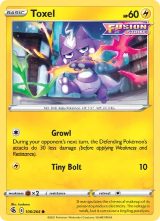 Toxel #106 · Fusion Strike Pokémon card