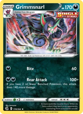 Grimmsnarl #178 · Fusion Strike Pokémon card