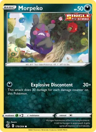 Morpeko #179 · Fusion Strike Pokémon card