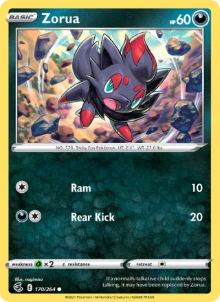 Zorua #170 · Fusion Strike Pokémon card