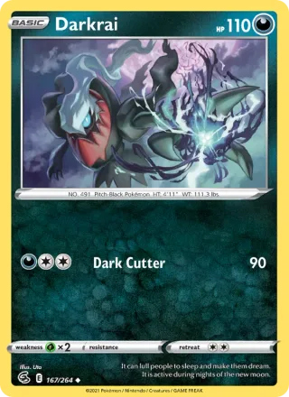 Darkrai #167 · Fusion Strike Pokémon card