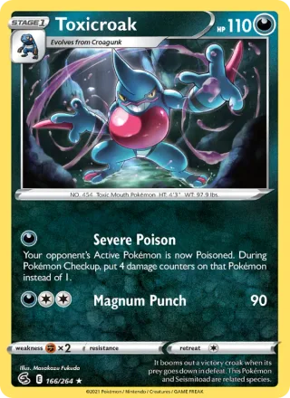 Toxicroak #166 · Fusion Strike Pokémon card