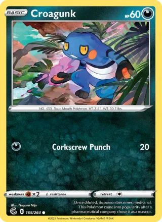 Croagunk #165 · Fusion Strike Pokémon card