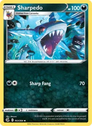 Sharpedo #163 · Fusion Strike Pokémon card