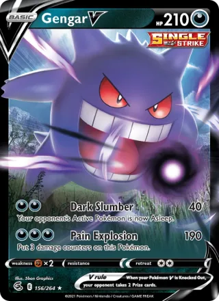 Gengar V #156 · Fusion Strike Pokémon card