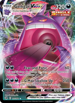 Gengar VMAX #157 · Fusion Strike Pokémon card