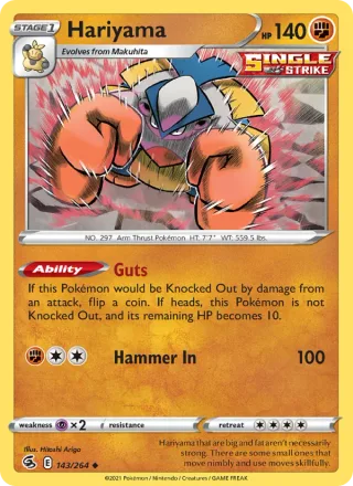 Hariyama #143 · Fusion Strike Pokémon card