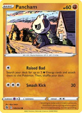 Pancham #149 · Fusion Strike Pokémon card