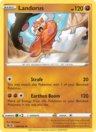 Landorus #148 · Fusion Strike Pokémon card