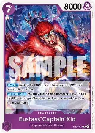Eustass"Captain"Kid #EB04-039 · The Azure Sea's Seven One Piece card
