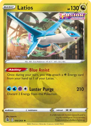 Latios #194 · Fusion Strike Pokémon card