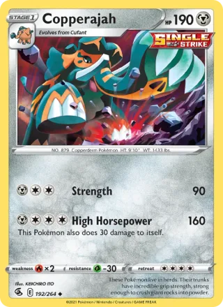 Copperajah #192 · Fusion Strike Pokémon card