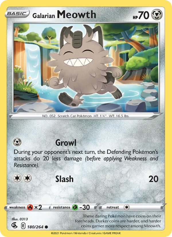 Galarian Meowth full card art