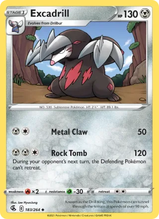 Excadrill #183 · Fusion Strike Pokémon card