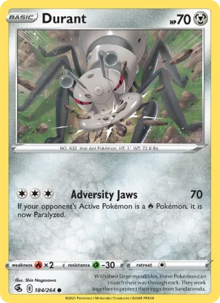 Durant #184 · Fusion Strike Pokémon card