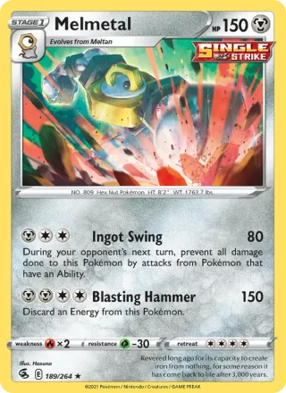 Melmetal #189 · Fusion Strike Pokémon card
