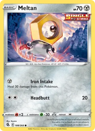 Meltan #188 · Fusion Strike Pokémon card