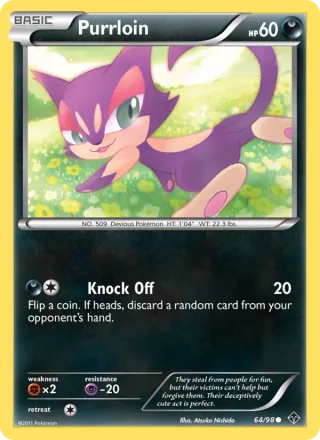 Purrloin #64 · Emerging Powers Pokémon card