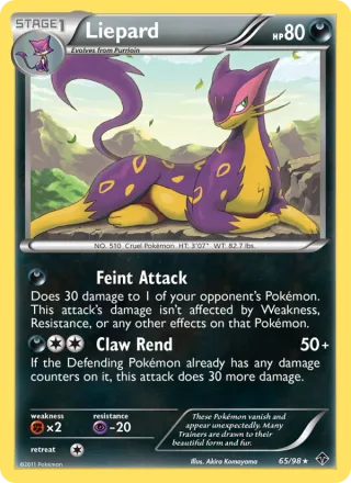 Liepard #65 · Emerging Powers Pokémon card
