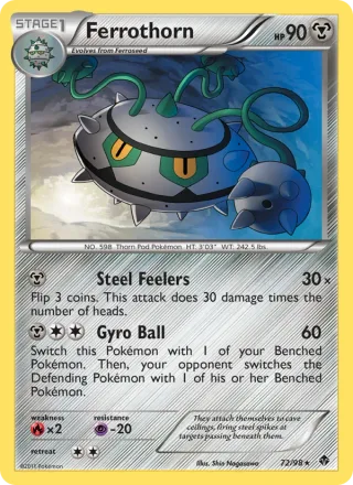 Ferrothorn #72 · Emerging Powers Pokémon card