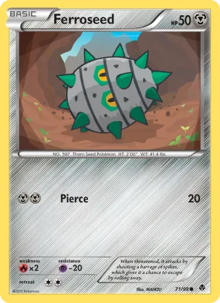 Ferroseed #71 · Emerging Powers Pokémon card