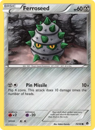 Ferroseed #70 · Emerging Powers Pokémon card