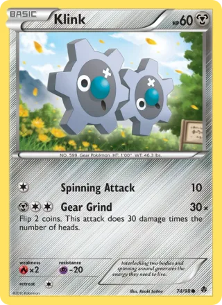 Klink #74 · Emerging Powers Pokémon card