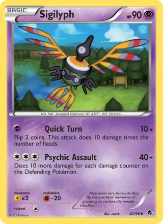 Sigilyph #42 · Emerging Powers Pokémon card