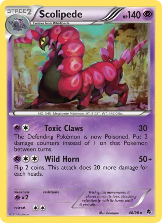 Scolipede #40 · Emerging Powers Pokémon card