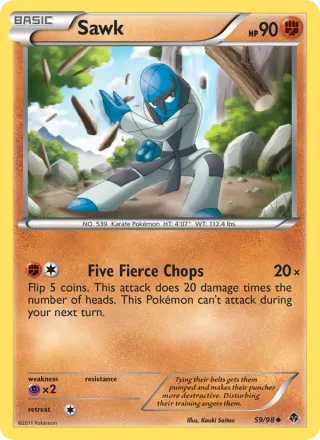 Sawk #59 · Emerging Powers Pokémon card