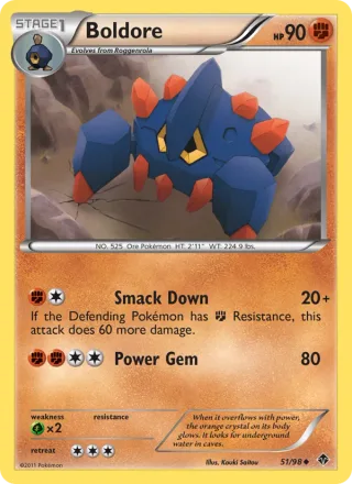 Boldore #51 · Emerging Powers Pokémon card